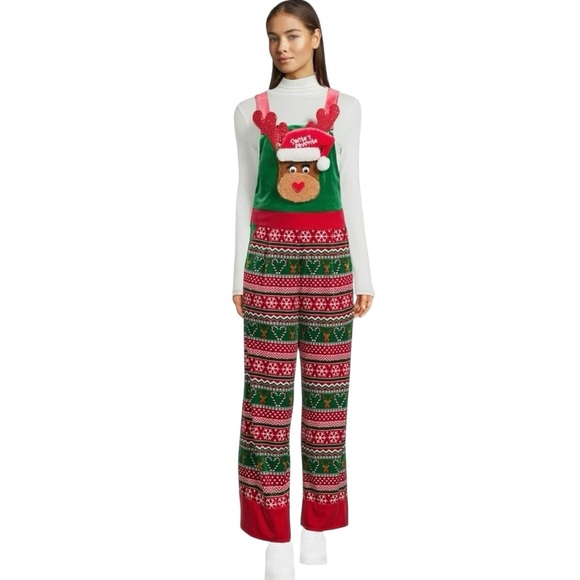 No Boundaries Juniors Rudolph Christmas Jumpsuit with Pockets Size L (11-13) - Picture 1 of 9